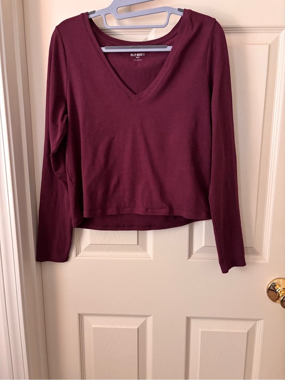 Old Navy Bestee V-Neck Long Sleeve Top - Burgundy